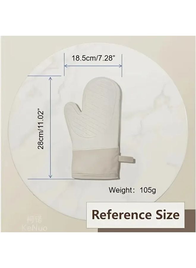 Light Gray Oven Gloves Kitchen Insulating Baking And BBQ Gloves 1pc - Image 5