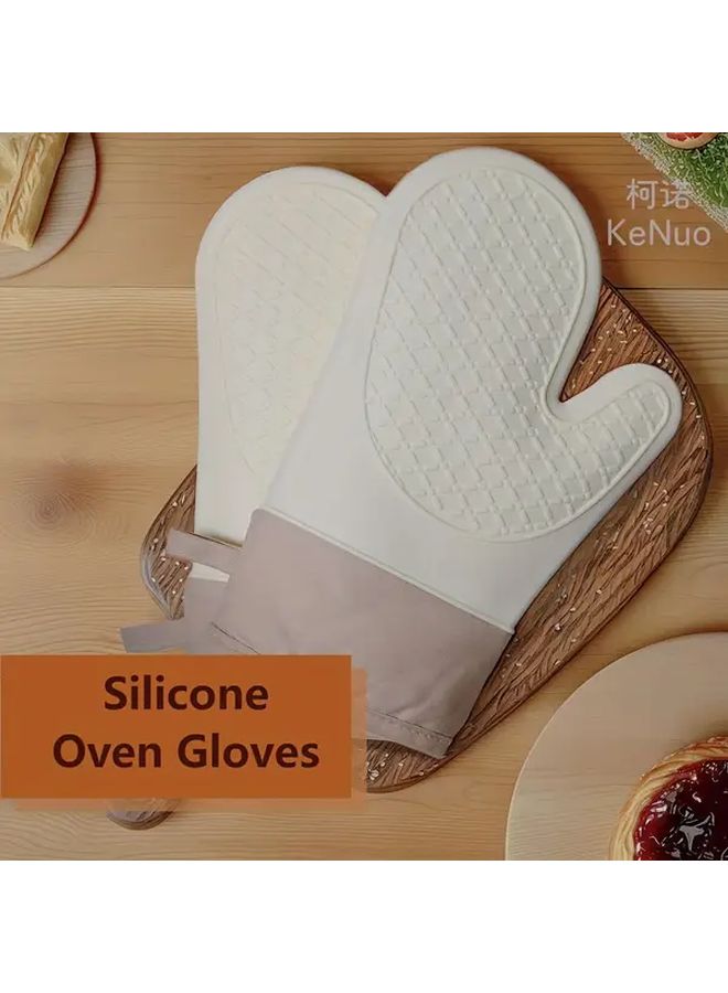 Light Gray Oven Gloves Kitchen Insulating Baking And BBQ Gloves 1pc - Image 2