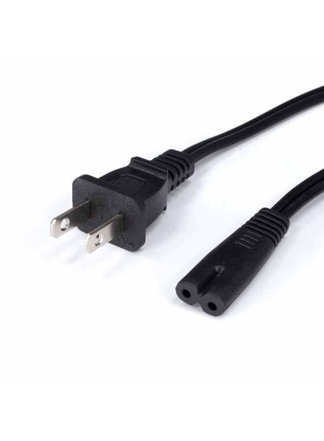 THE CIMPLE CO Figure 8 Power Cord (2 Prong) with Premium Quality Copper Wire Core - Non Polarized for Satellite CATV Game & Sony - NEMA 1-15P to C7 / IEC 320 - UL Listed - Black 10ft Power Cable - Image 1