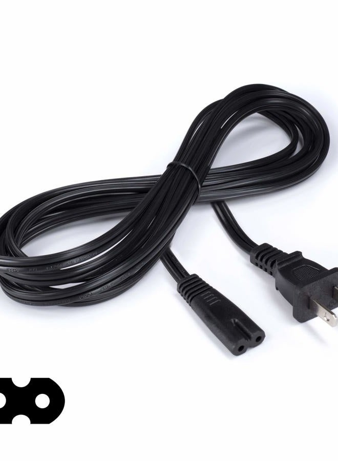THE CIMPLE CO Figure 8 Power Cord (2 Prong) with Premium Quality Copper Wire Core - Non Polarized for Satellite CATV Game & Sony - NEMA 1-15P to C7 / IEC 320 - UL Listed - Black 10ft Power Cable - Image 2