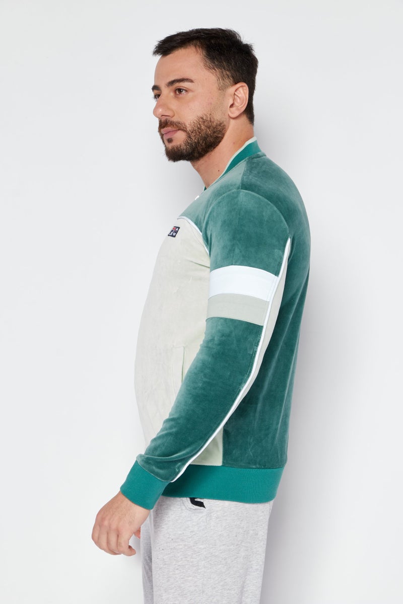 FILA Men Sportswear Fit Mock Neck Long Sleeve Training Jacket, Green - Image 3