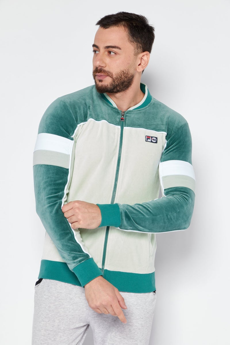 FILA Men Sportswear Fit Mock Neck Long Sleeve Training Jacket, Green - Image 1