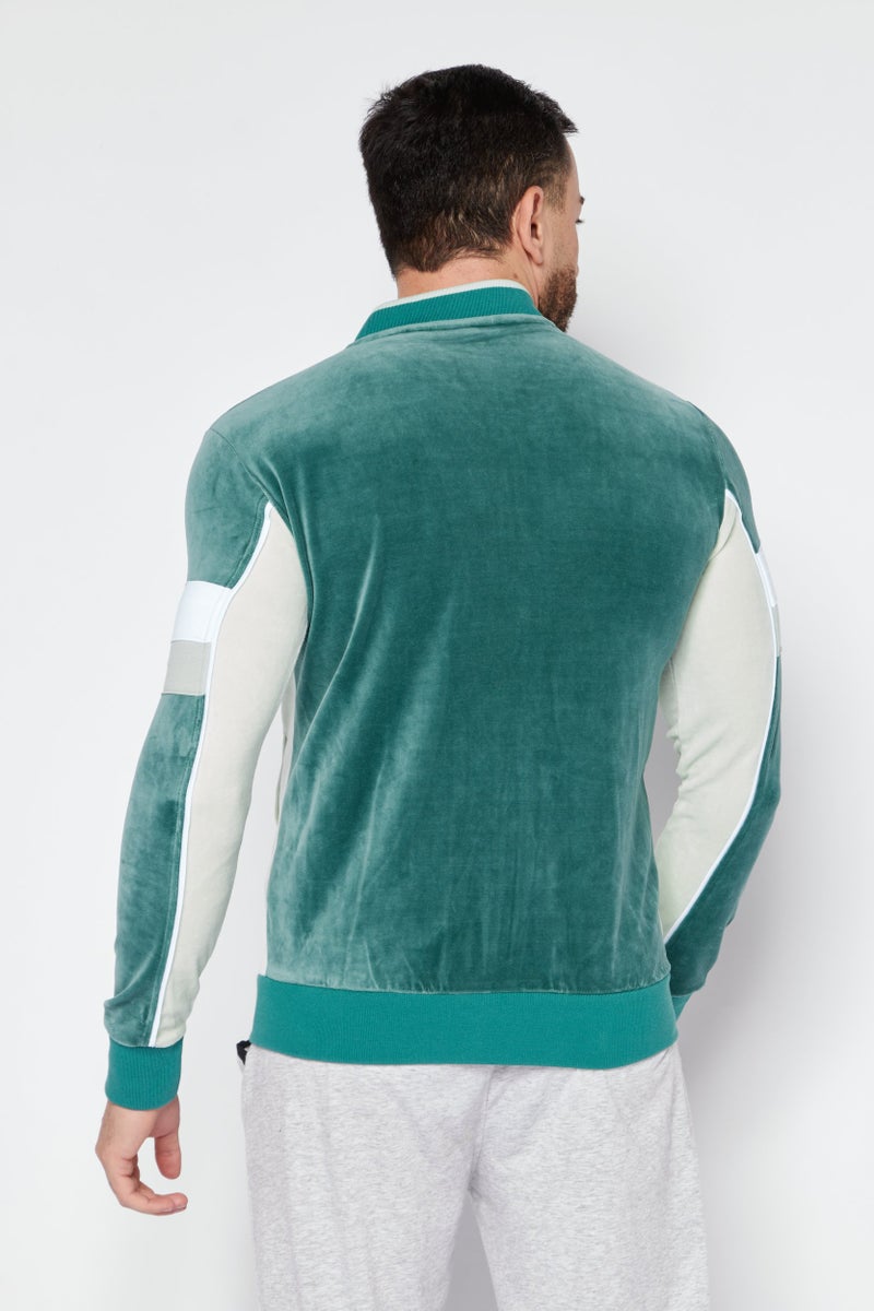 FILA Men Sportswear Fit Mock Neck Long Sleeve Training Jacket, Green - Image 4