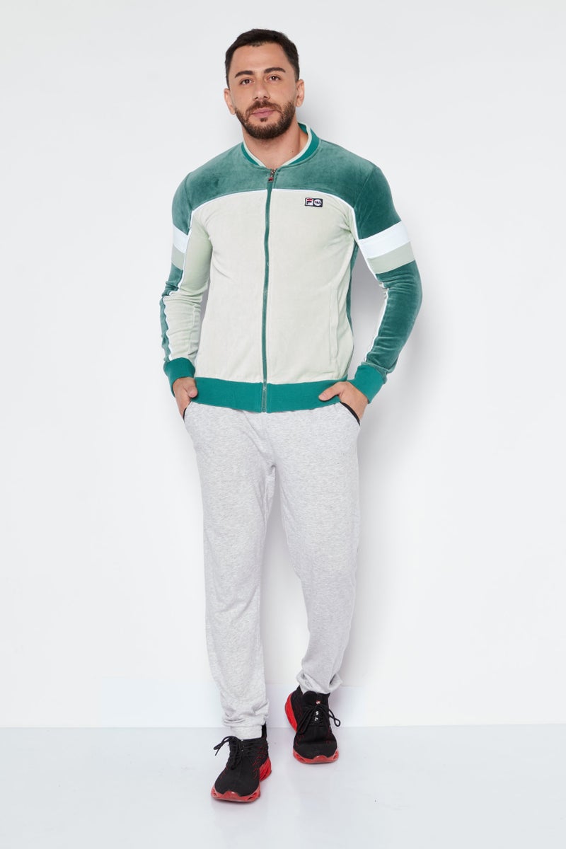 FILA Men Sportswear Fit Mock Neck Long Sleeve Training Jacket, Green - Image 4