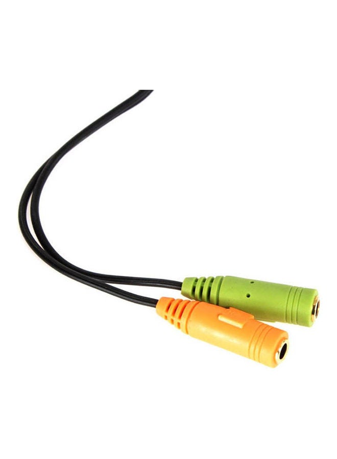 NIBEMINENT Converter Audio From 3.5 Mm Socket To Two Pc ( Mic + Headphone ) Black - Image 2