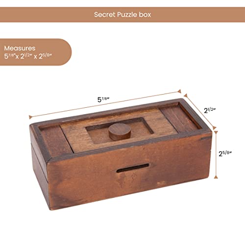 Bits and Pieces Secret Money Puzzle Box - Camouflage Your Cash Money Holder - Wooden Brain Teaser - Wooden Secret Hidden Compartment (Single Knob Puzzle Box) - Image 3
