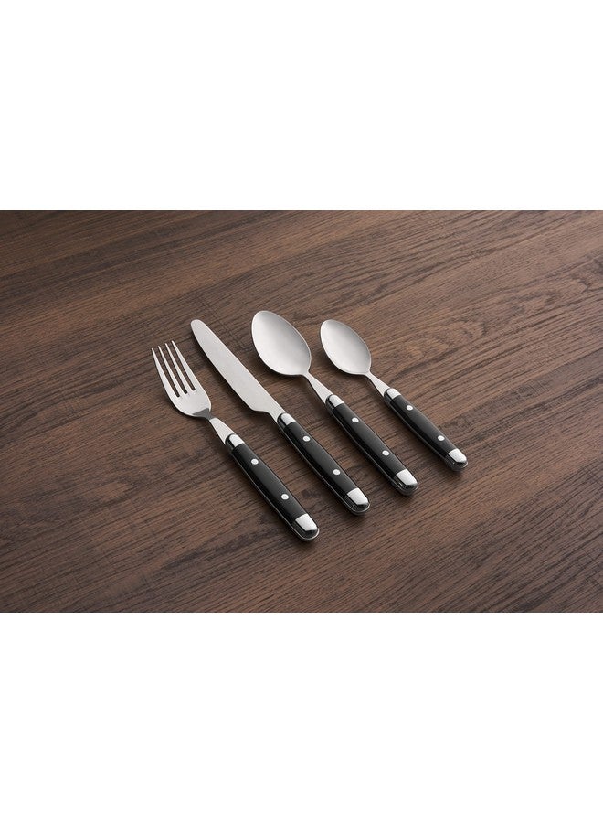 Cambridge Silversmiths 16 Piece Jubilee Flatware Set, Black - Image 2