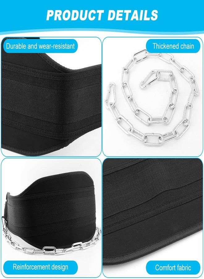 QWLWBU Dip Belt With 34" Heavy Duty Chain, Weightlifting Belt or Pull-Ups, Powerlifting, Squats, and Bodybuilding,550lbs - 650lbs Weight Capacity - Image 3