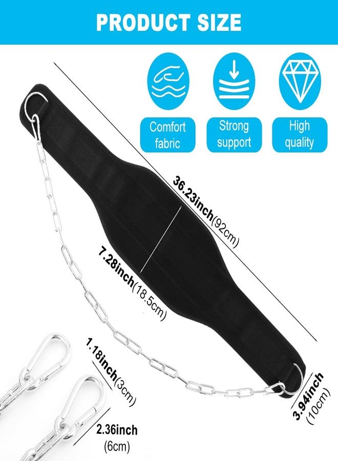 QWLWBU Dip Belt With 34" Heavy Duty Chain, Weightlifting Belt or Pull-Ups, Powerlifting, Squats, and Bodybuilding,550lbs - 650lbs Weight Capacity - Image 2
