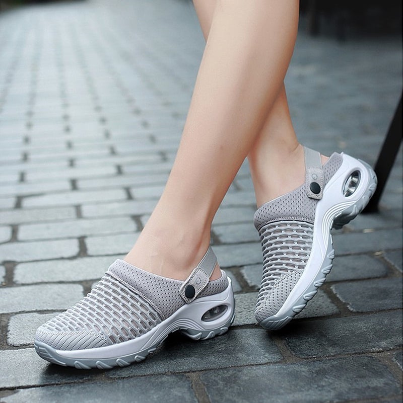 New Air Cushion 2025 Women'S Shoes Half Slippers Mom'S Shoes Mesh Shoes Casual Sandals Women'S Large Size 43 - Image 2