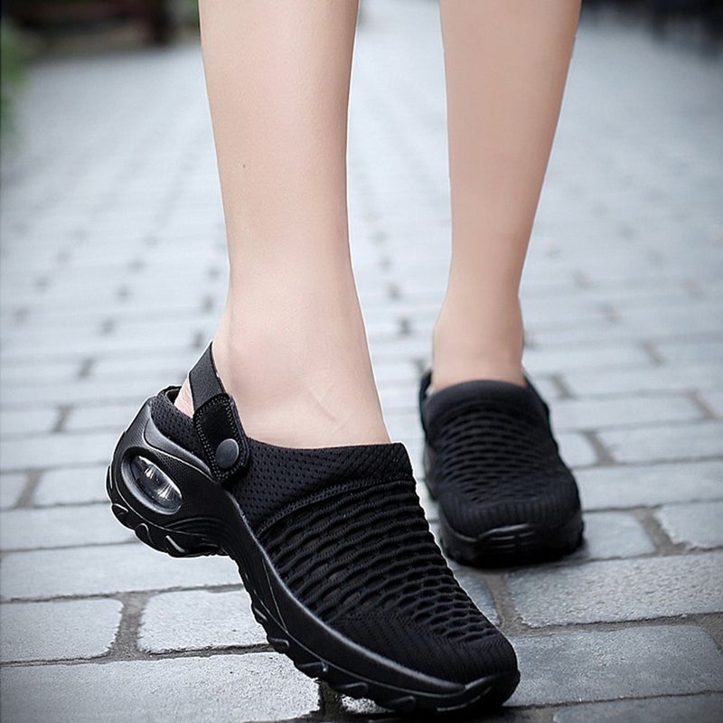 New Air Cushion 2025 Women'S Shoes Half Slippers Mom'S Shoes Mesh Shoes Casual Sandals Women'S Large Size 43 - Image 5
