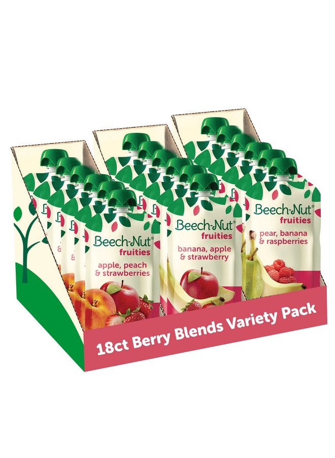 Beech-Nut Baby Food Pouches Variety Pack, Berry Blends Fruit Purees, 3.5 oz (18 Pack) - Image 1