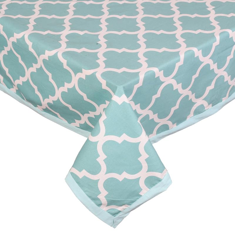 Texstylers 100% Cotton Square Tablecloth - Soft, Durable, Washable Table Cover for Center Table, Kitchen, Parties & Events - 40x40 Inches - Elegant Geometric Design (Light Blue) - Image 3