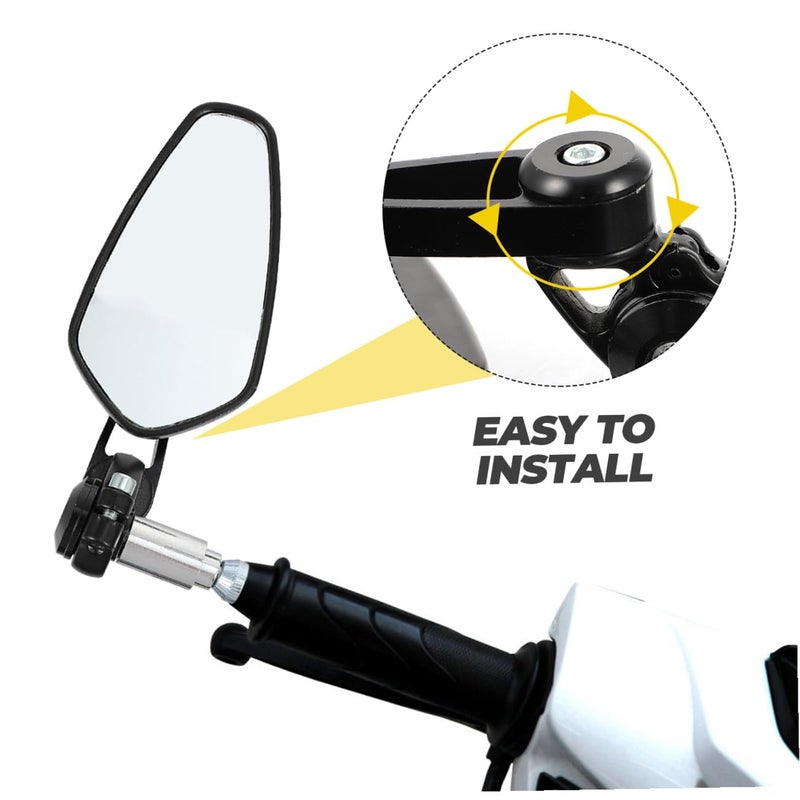 Universal 22mm CNC Aluminum Alloy Motorcycle Rear View Mirrors Pair with White Reflective Glass - Image 4