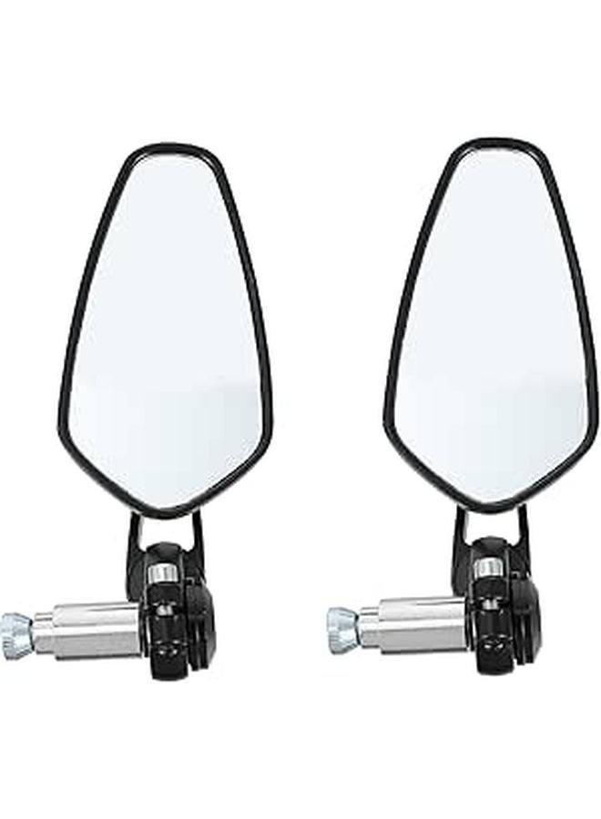 Universal 22mm CNC Aluminum Alloy Motorcycle Rear View Mirrors Pair with White Reflective Glass - Image 1