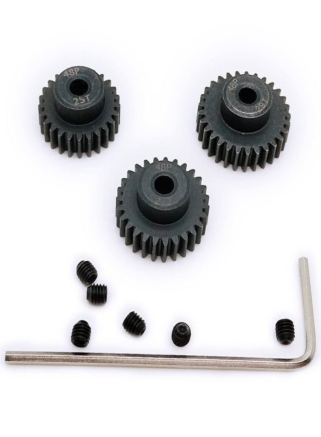 HOPLEX 48P Pinion Gear Set Hardened Metal 25T 27T 29T with Screwdriver for 3.175mm Shaft 1/10 RC Brushless Brush Motor - Image 1