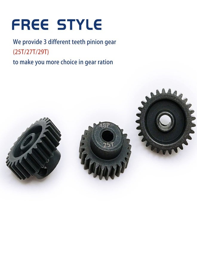 HOPLEX 48P Pinion Gear Set Hardened Metal 25T 27T 29T with Screwdriver for 3.175mm Shaft 1/10 RC Brushless Brush Motor - Image 4