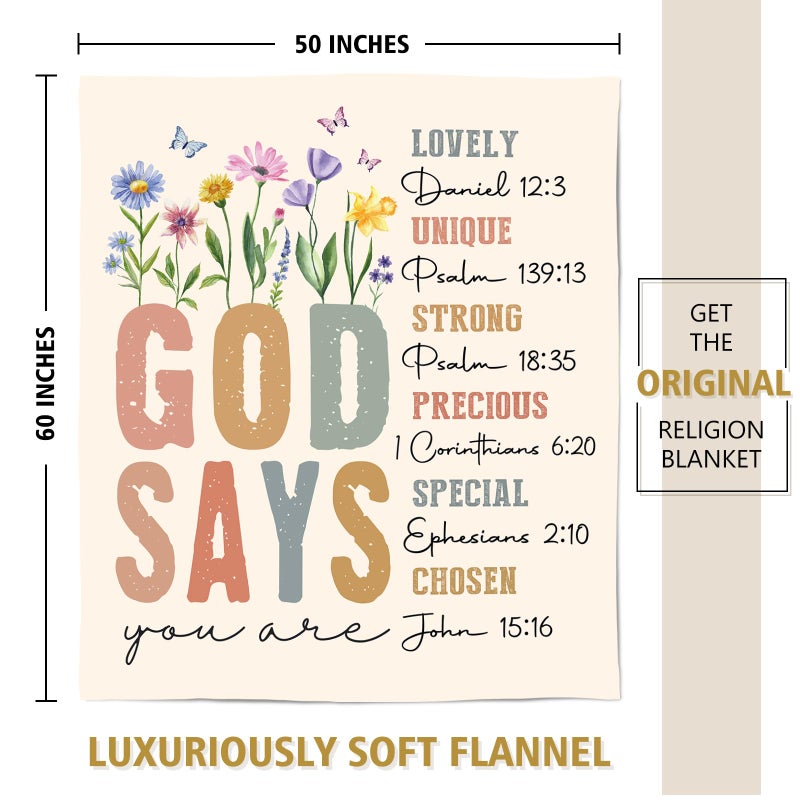 SteadStyle Christian Gifts for Women Birthday - Inspirational Floral Throw, Religious Birthday Gift for Women, Christian Blanket for Mom Sister Friend Girl, Baptism Confirmation Spiritual Gift for Her - Image 3