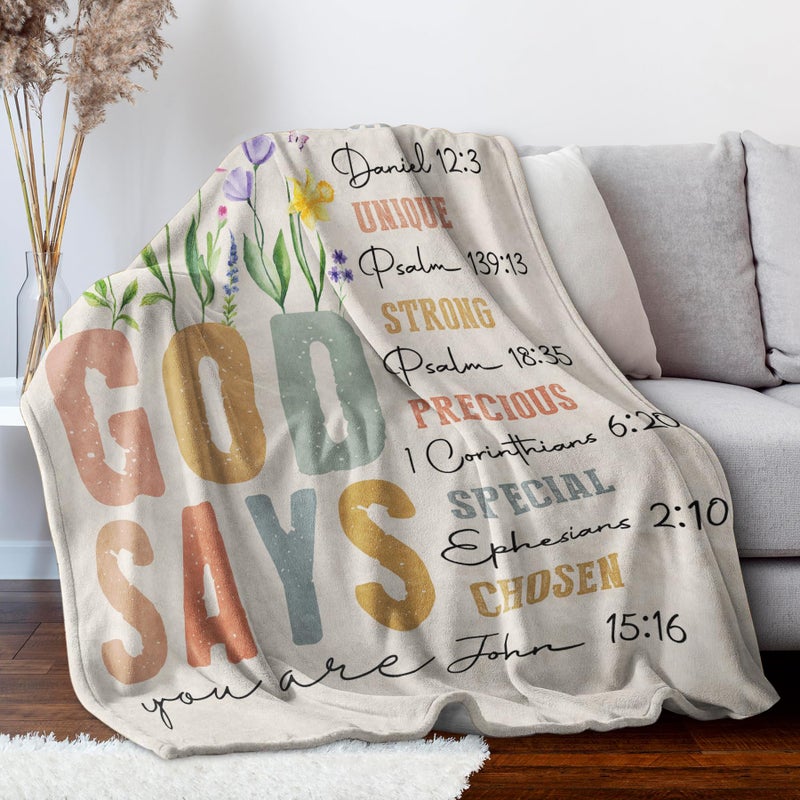 SteadStyle Christian Gifts for Women Birthday - Inspirational Floral Throw, Religious Birthday Gift for Women, Christian Blanket for Mom Sister Friend Girl, Baptism Confirmation Spiritual Gift for Her - Image 4