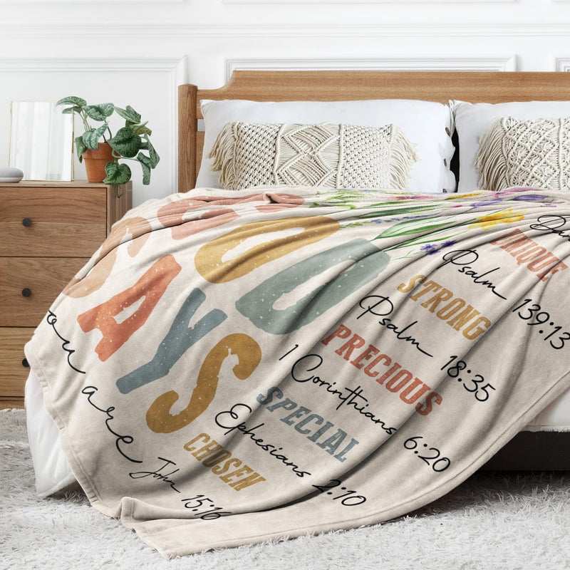 SteadStyle Christian Gifts for Women Birthday - Inspirational Floral Throw, Religious Birthday Gift for Women, Christian Blanket for Mom Sister Friend Girl, Baptism Confirmation Spiritual Gift for Her - Image 5