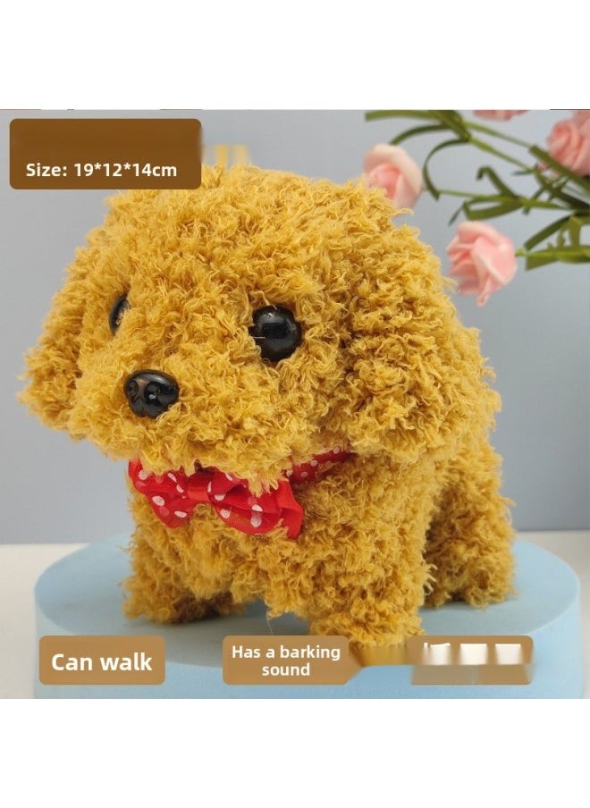 Toy Dog Children Plush Electric Toy Walking Dog Electric Dog Stall Electronic Puppy Pet-Colour:Bell Golden Retriever (tie-dye Apricot)  - Image 4