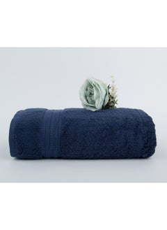 White Rose منشفة ماجستي - 700 جرام لكل متر مربع - 100% قطن تيري - منشفة استحمام 80x160 سم - لمس فاخر - سريعة التجفيف - امتصاص ممتاز - أزرق  - Image 1