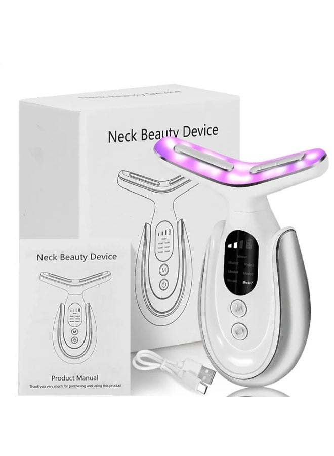 general Neck Analyzer, Neck Massager, Neck Wrinkles, * Folds, Neck Artifact, EMS Microcurrent Color Light Massager - Image 1
