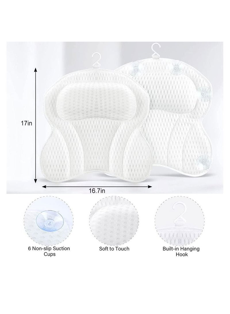 Bath Pillow, 4D Air Mesh Spa Bathtub Cushion with Head, Neck, Shoulder, Back Support, 6 Non-Slip Strong Suction Cups and Extra Thick, Fits Most Tub, Hot Jacuzzi - Image 5