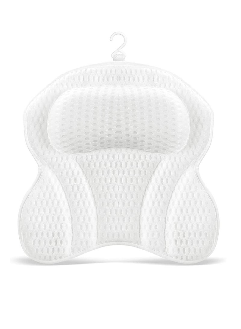 Bath Pillow, 4D Air Mesh Spa Bathtub Cushion with Head, Neck, Shoulder, Back Support, 6 Non-Slip Strong Suction Cups and Extra Thick, Fits Most Tub, Hot Jacuzzi - Image 1