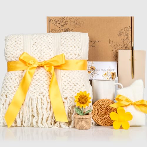 Anforsun Birthday Gifts for Women Self Care Get Well Soon Gift Basket for Women Sending Sunshine Sunflower Thinking of You Care Package for Her Friendship Mom Sister Best Friend Wife Coworker - Image 5