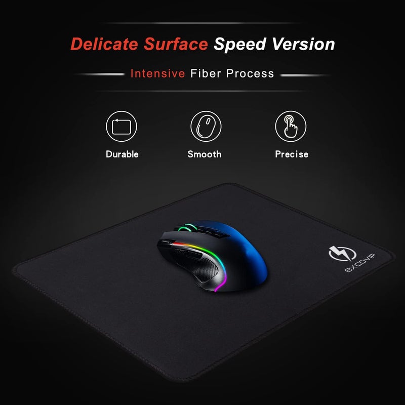 excovip Gaming Mouse Pad Comfortable Small Mouse Pads Smooth Surface Stitched Edges Mousepad For Computer, Laptop, Home & Office Non-Slip Rubber Base Black (260 X 210 Mm) 8767 - Image 4