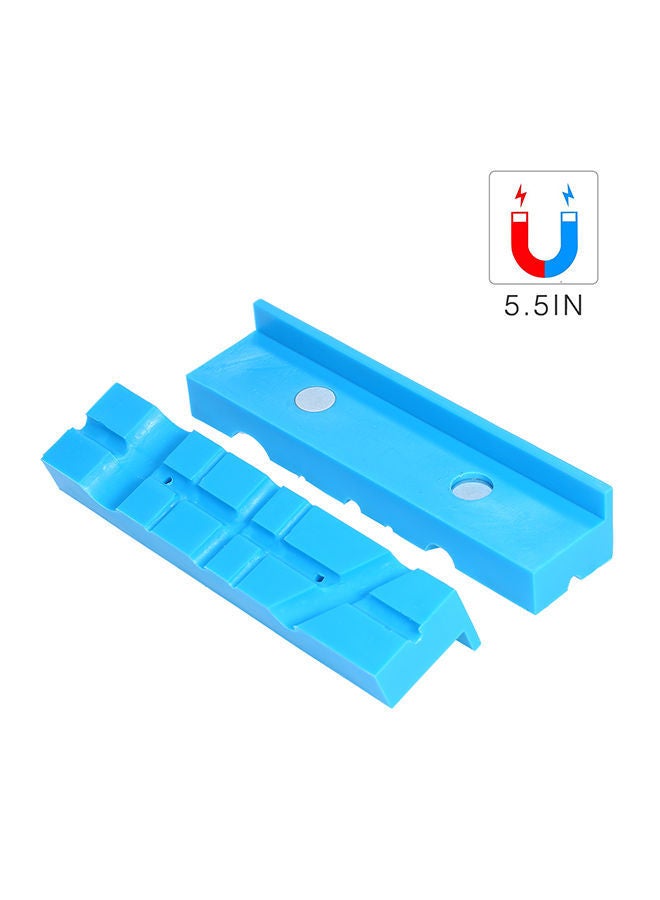 NIBEMINENT 5.5In Vise Jaws Milling Jaw Clamps with Magnetic Nylon Pad for Holding Pipe Machine Accessories Blue 15.0x5.0x5.0cm  - Image 1