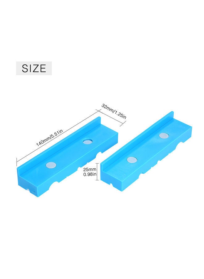 NIBEMINENT 5.5In Vise Jaws Milling Jaw Clamps with Magnetic Nylon Pad for Holding Pipe Machine Accessories Blue 15.0x5.0x5.0cm  - Image 3
