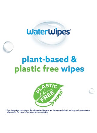 Pack Of 4 Original Plastic Free, 99.9% Water Based Baby Wet Wipes And Unscented For Sensitive Skin - 240 Count - view 3