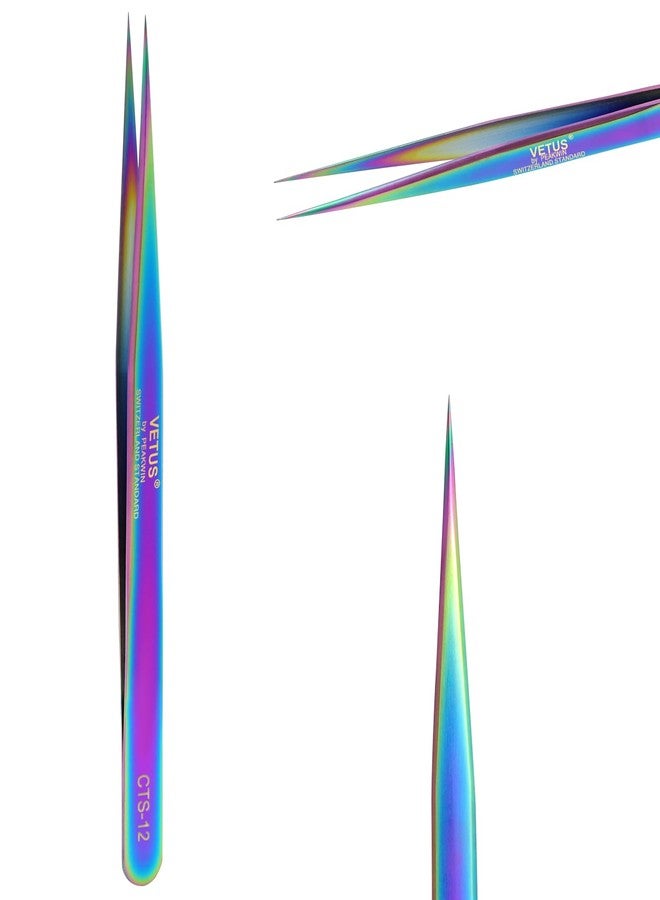 EMEDA Fiber Tip Tweezers for Lash Extensions Precision Eyelash Isolation, Industrial Tweezers for Crafting,Soldering, Laboratory Work, Jewelry-Making Non-Slip Grip Stainless Steel by EMEDA(Needle) - Image 1