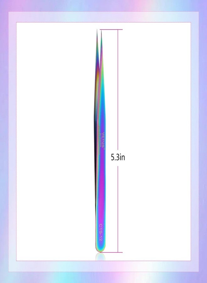 EMEDA Fiber Tip Tweezers for Lash Extensions Precision Eyelash Isolation, Industrial Tweezers for Crafting,Soldering, Laboratory Work, Jewelry-Making Non-Slip Grip Stainless Steel by EMEDA(Needle) - Image 5