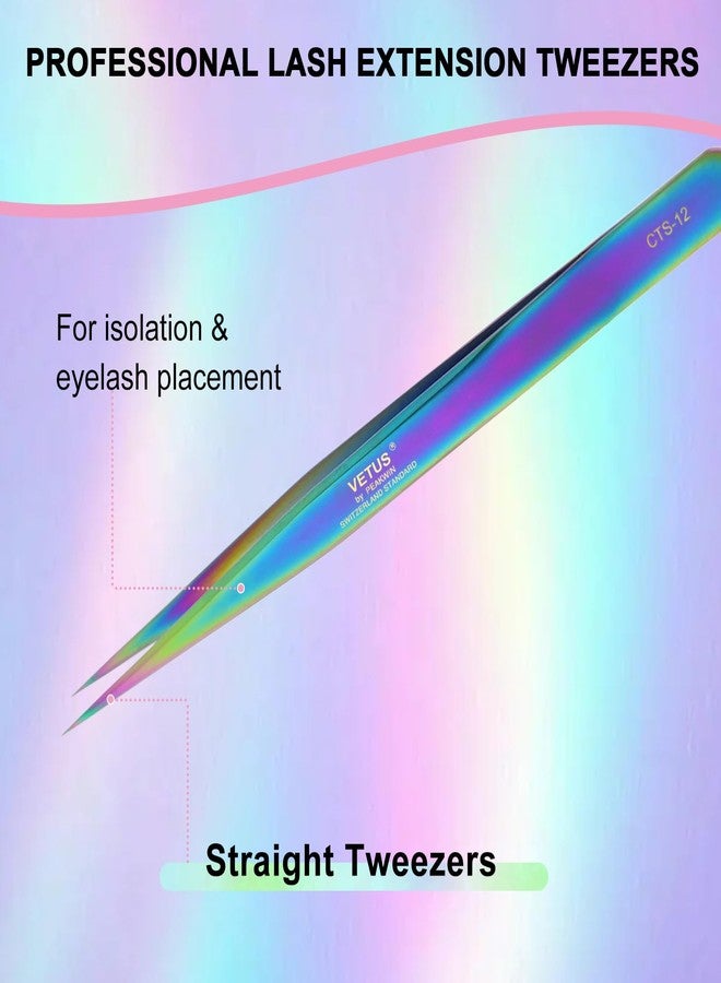 EMEDA Fiber Tip Tweezers for Lash Extensions Precision Eyelash Isolation, Industrial Tweezers for Crafting,Soldering, Laboratory Work, Jewelry-Making Non-Slip Grip Stainless Steel by EMEDA(Needle) - Image 2