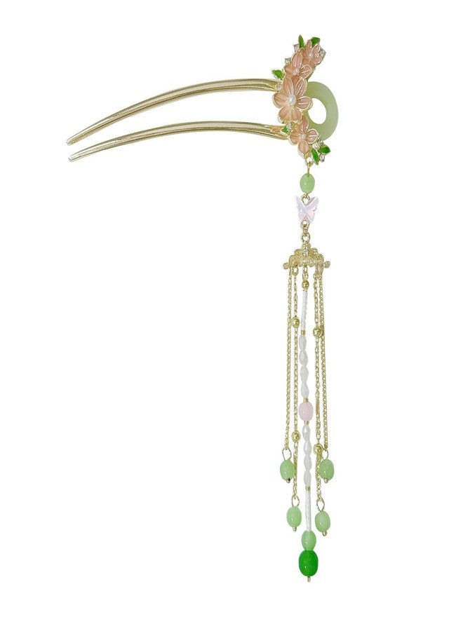 FICTIOUS U Shaped Wave Alloy Hair Sticks Fashion Metal Hair Chopsticks Hair Forks Hairpins Hair Pins Chignon Pins Long Hair Decorations Hair Styling Pins for Buns - 1pc. (4 Flower) - Image 1
