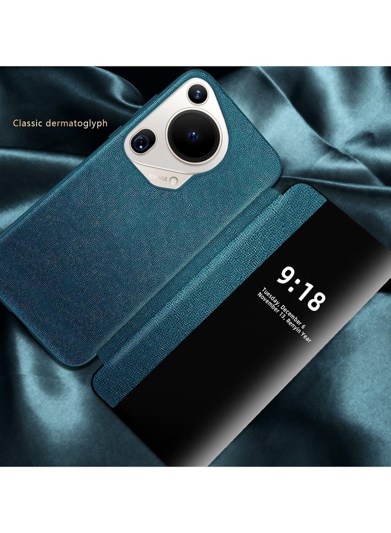 عام حافظة متوافقة مع هواوي بورا 70 الترا حافظة شفافة نافذة الرؤية ، المغناطيسي سليم فليب حافظة قطرة حماية صدمات الغطاء الواقي - Image 4