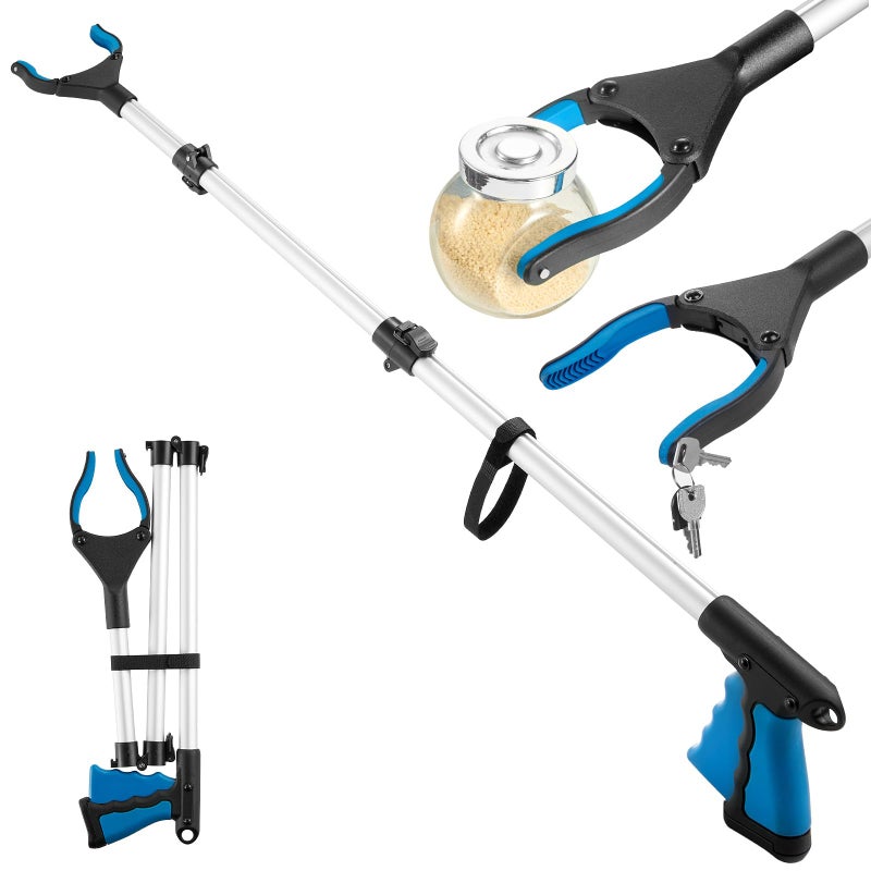 ksricfy 43 Inch Grabber Reacher Tool, Grabbers for Seniors Heavy Duty, Trash Picker Upper Grabber, Collapsible and Easy to Store, Wide Jaw, Grips Items Easily and Securely - Image 1