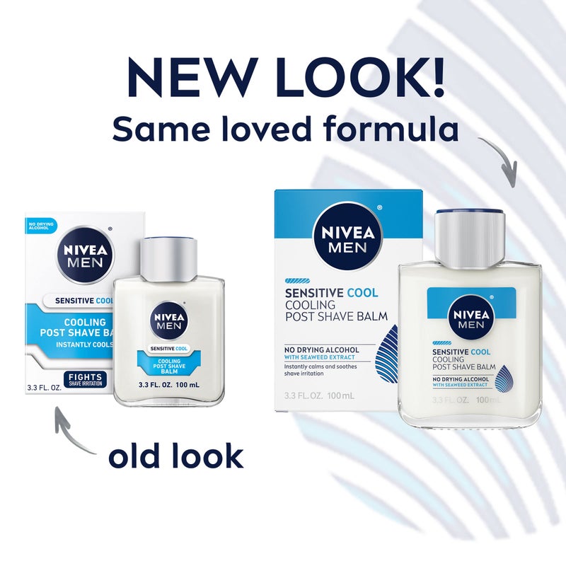 NIVEA MEN Sensitive Cooling Post Shave Balm with Vitamin E, Chamomile and Seaweed Extracts, 3 Pack of 3.3 Fl Oz Bottles - Image 2