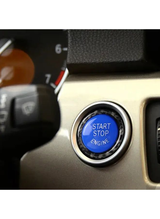 Carbon Fiber Engine Start Stop Button Cover Decorative Sticker Black Compatible With E90 E92 E93 320i Z4 X3 X5 X6 Fashionable Interior Upgrade Car Accessory - Image 5