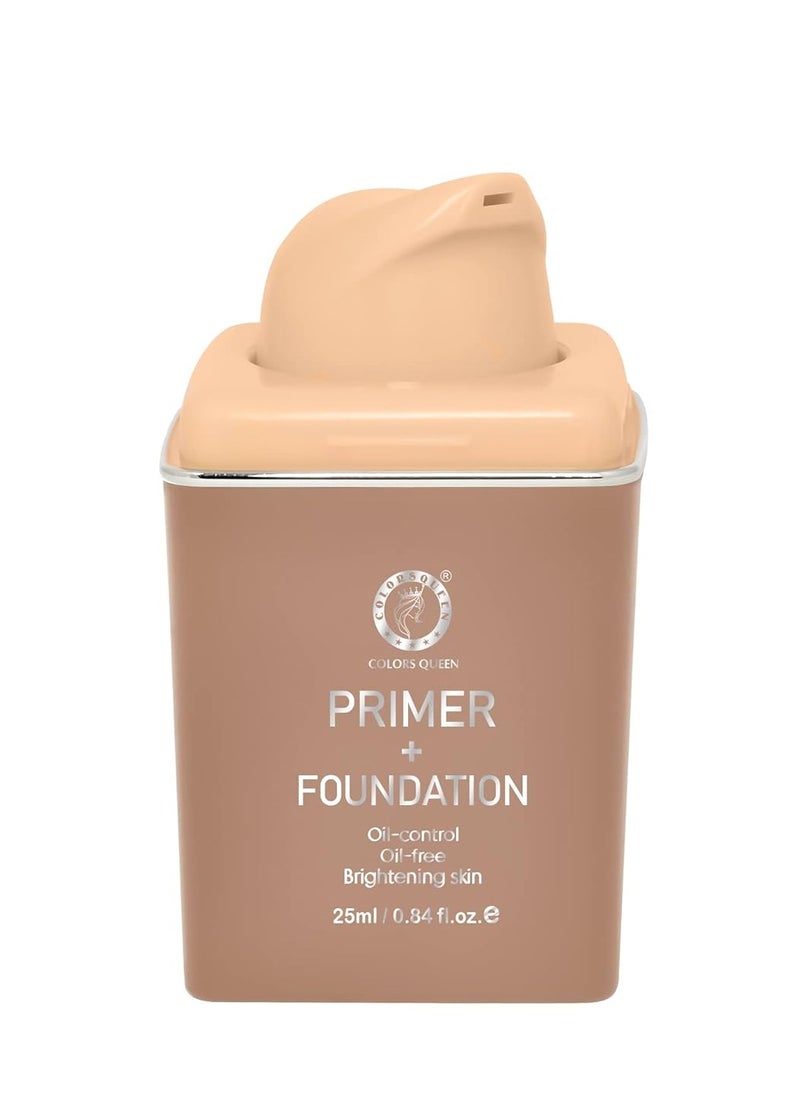COLORS QUEEN QUEEN Oil Control Oil Free Primer Foundation Natural Brightening Skin Waterproof Long Lasting Non Sticky Matte Finish Liquid Oily Skin 03  Nude Beige  - Image 3