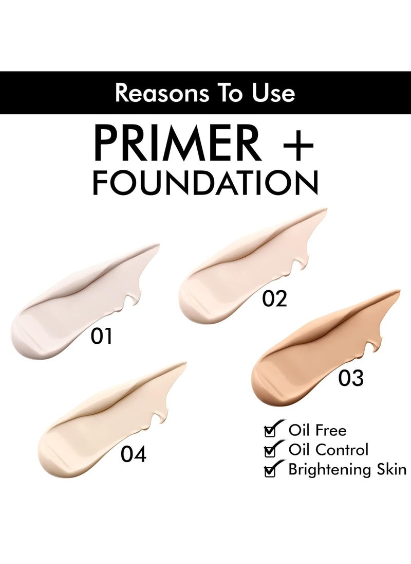 COLORS QUEEN QUEEN Oil Control Oil Free Primer Foundation Natural Brightening Skin Waterproof Long Lasting Non Sticky Matte Finish Liquid Oily Skin 03  Nude Beige  - Image 4