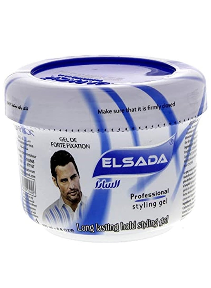 EL SADA Long Lasting Hair Styling Gel: Premium Hold and Shine in a 250 ml Blue Bottle