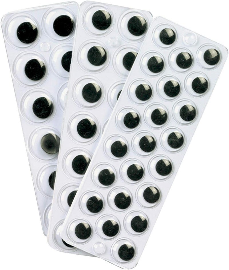 Creativity Street AC3437-02 Peel and Stick Wiggle Eyes, Black, 60 Piece (Pack of 1) - Image 1