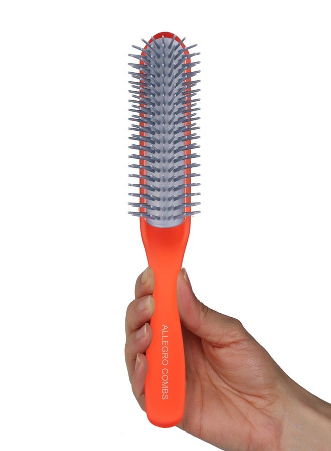 Allegro Combs ScalpCaress Hair Brushes For Women Mens Brush Children Detangler Brush For Curly Hair Curly Hair Brush Slick Back Hair Brush (Red, Large) - Image 1