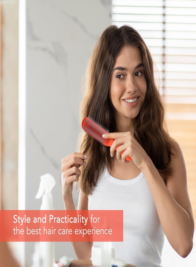 Allegro Combs ScalpCaress Hair Brushes For Women Mens Brush Children Detangler Brush For Curly Hair Curly Hair Brush Slick Back Hair Brush (Red, Large) - Image 3