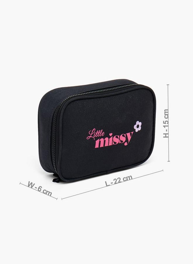 Little Missy Printed School Pencil Pouch With Zip Closure - Image 4