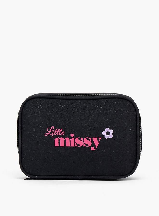 Little Missy Printed School Pencil Pouch With Zip Closure - Image 1